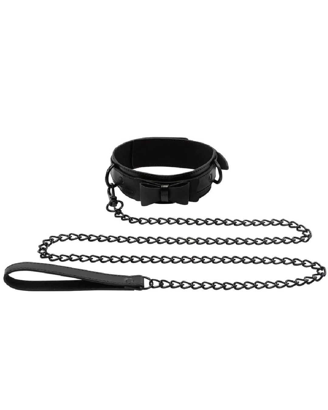 Sincerely Bow Tie Collar And Leash with leash laid out
