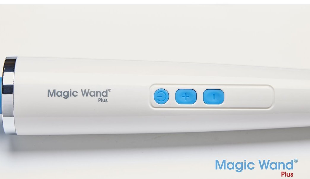 Magic Wand Plus Variable Speed Corded Vibrator CLOSE UP OF THE BUTTONS