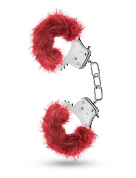 Temptasia Plush Fur Handcuffs by Blush Novelties red