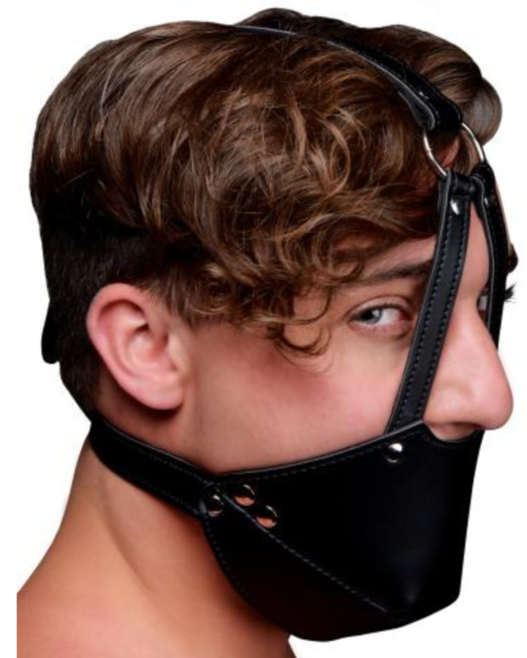 Strict Mouth Harness with Ball Gag Black