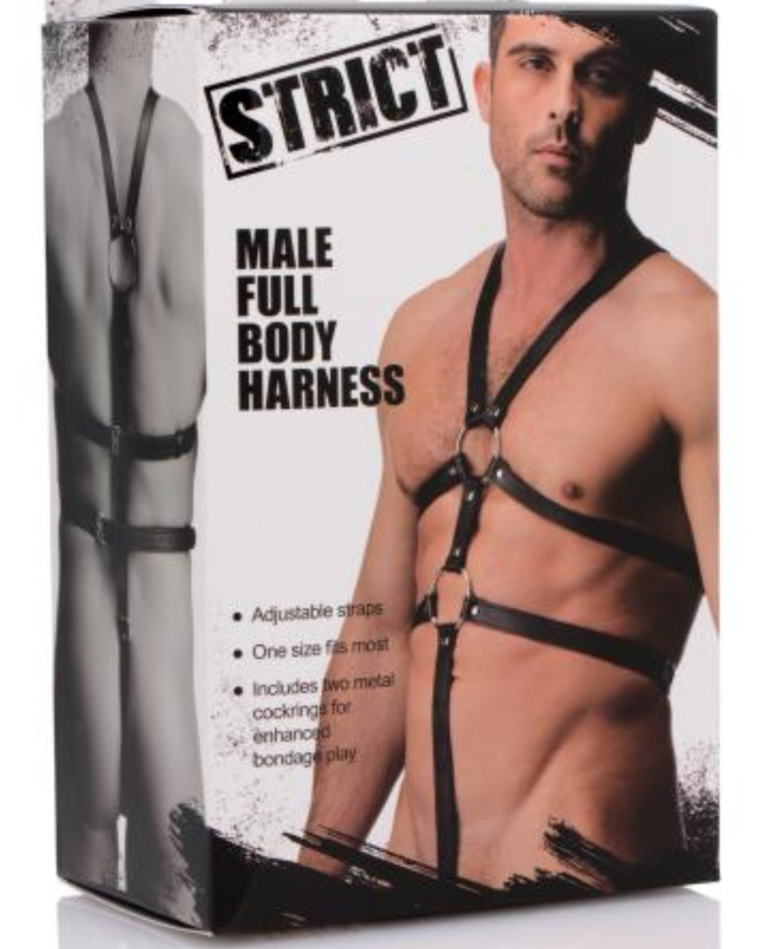 Male Full Body Leather Harness - Black  Box