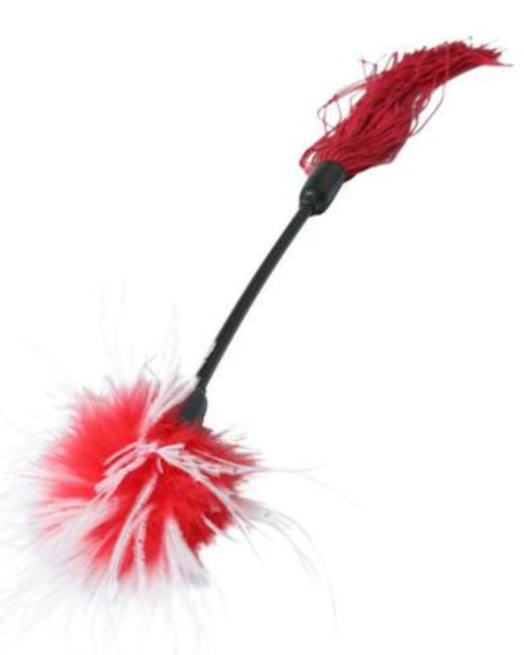Sex & Mischief Whip & Tickle Feather Tickler & Whip - Red & White