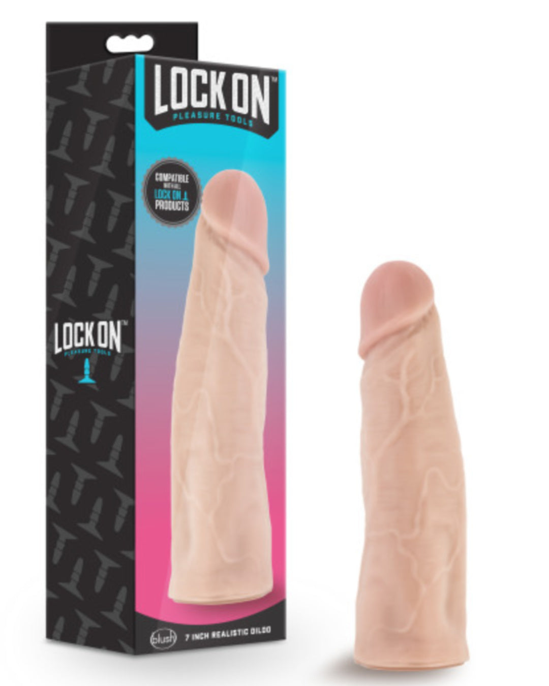 Lock On 7 Inch Realistic Lock On Dildo by Blush Novelties - Vanilla with box