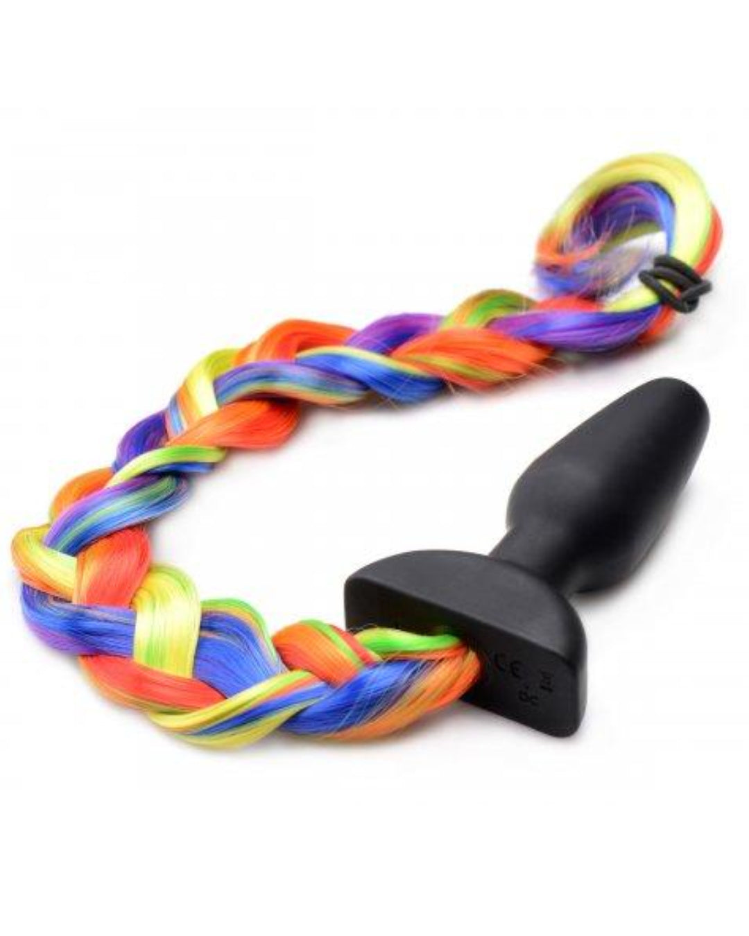Tailz Rainbow Vibrating Pony Tail Anal Plug braided tail 