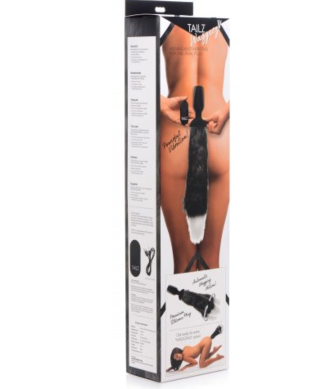 Tailz Waggerz Moving and Vibrating Fox Tail and Ears box close up 