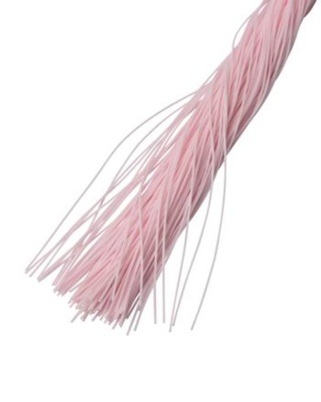 Sex & Mischief Whip & Tickle Feather Tickler & Whip - Pink & White close up of whip end