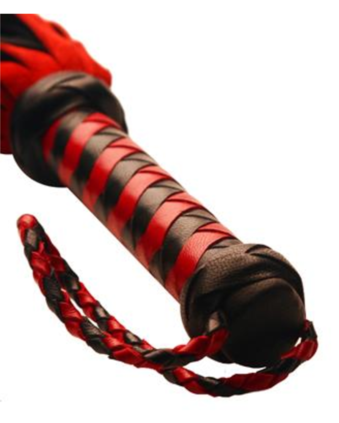 Short Suede Black and Red Flogger by XR Brands handle