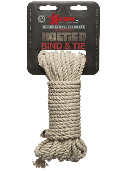 Bind and Tie Hemp Bondage Rope - Kink by Doc Johnson in package