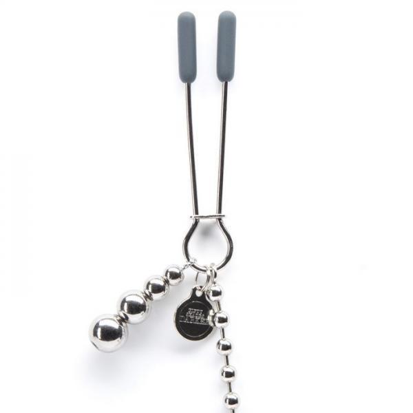 Fifty Shades Darker At My Mercy Beaded Chain Nipple Clamps close up