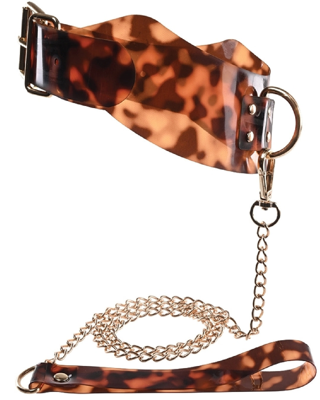 Sincerely Amber Collar and Leash Set on white background 