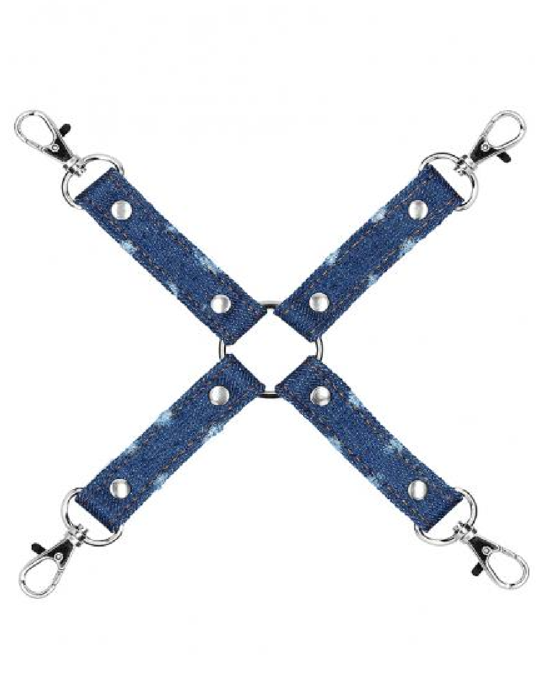 Ouch!  Roughend Denim Style Hogtie  - Blue product close up on white background 