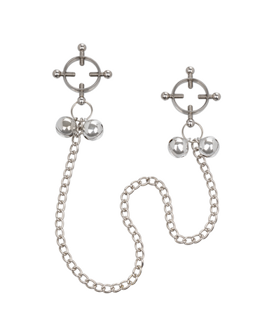 Nipple Grips 4-Point Nipple Press with Bells - set of 2 on white background