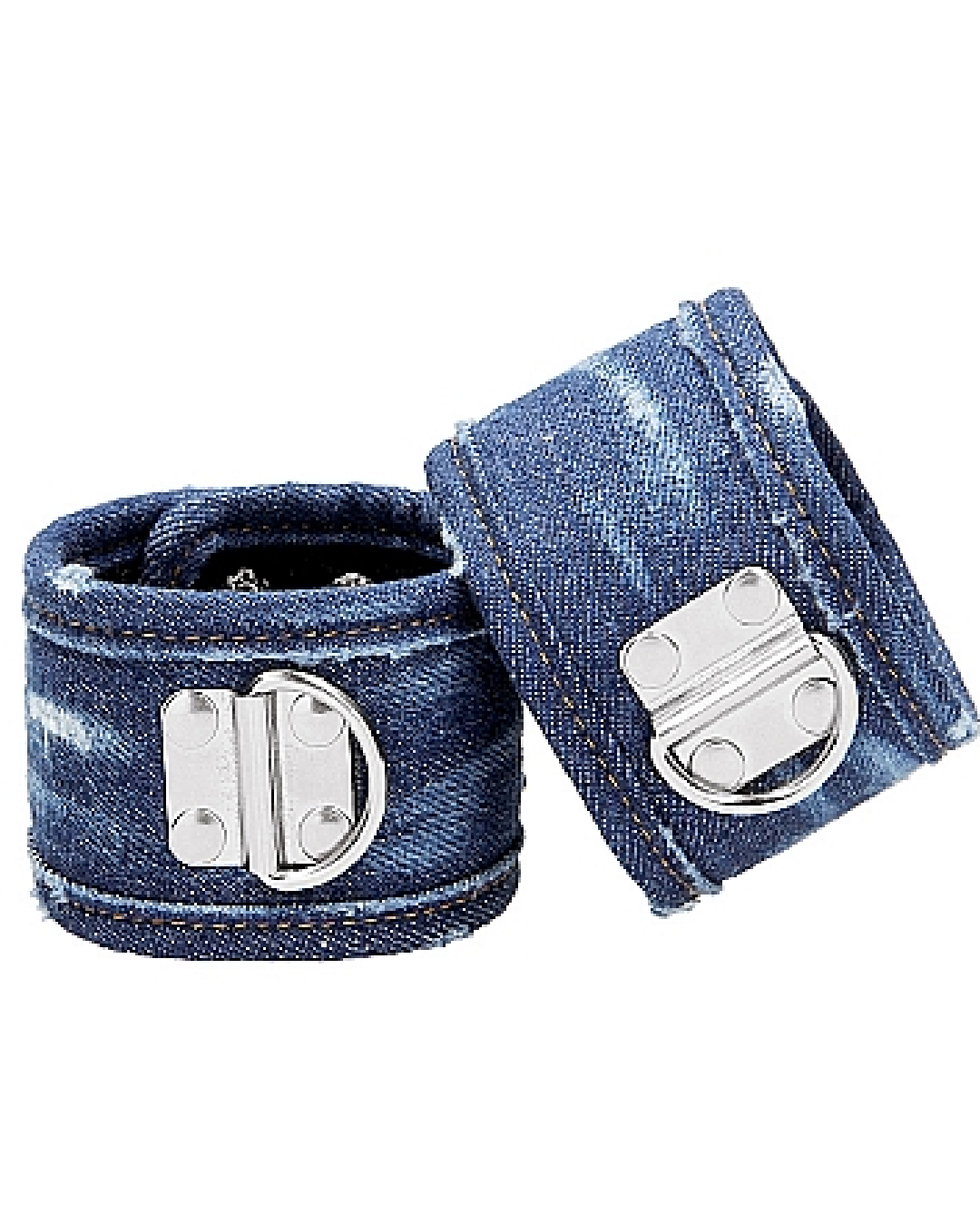 Ouch!  Roughend Denim Style Ankle Cuffs  - Blue