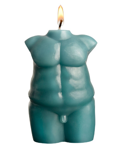 Lacire Torso Form 2 Drip Candles  front view showing chest stomach and penis 