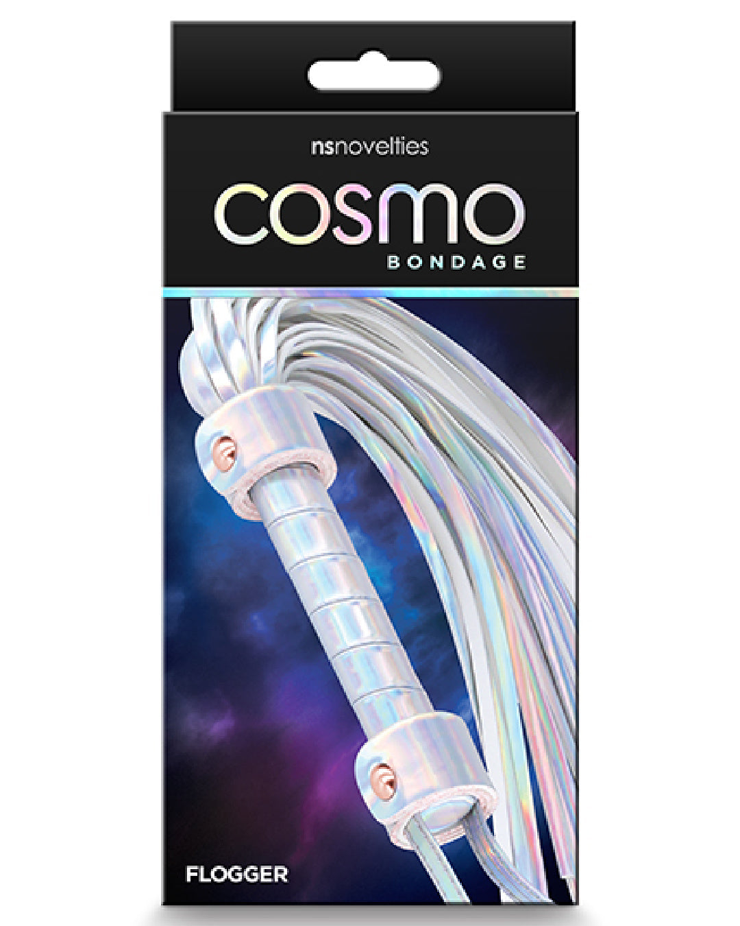Cosmo Bondage Holographic Flogger product box 