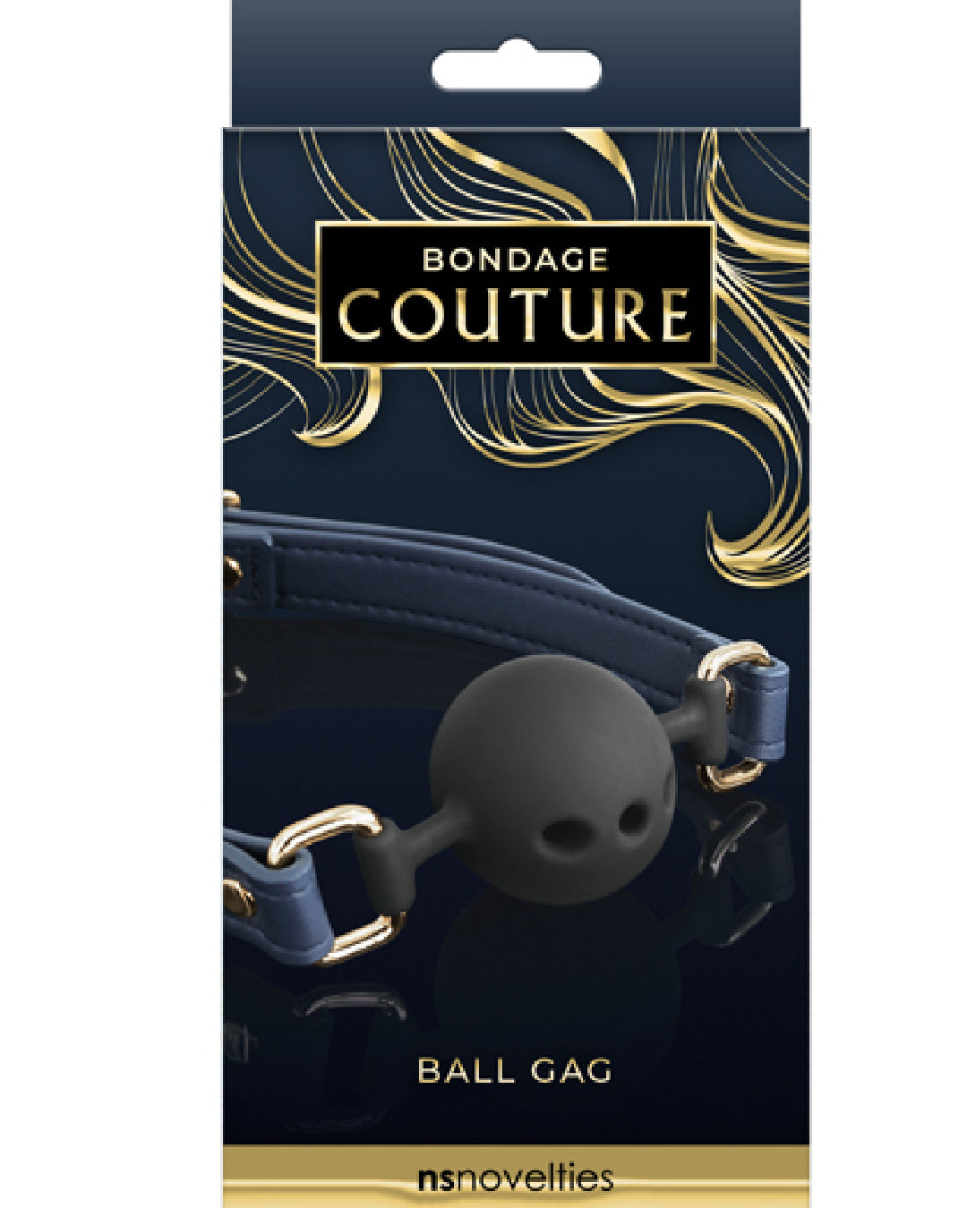 Bondage Couture Breathable Ball Gag box on white bacikground 