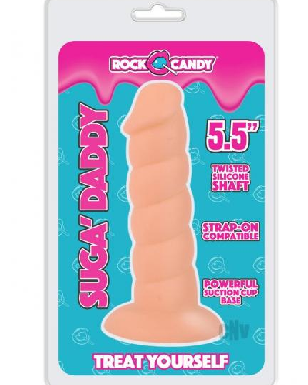 Suga Daddy 5.5 Inch Swirled Vanilla Silicone Dildo package 