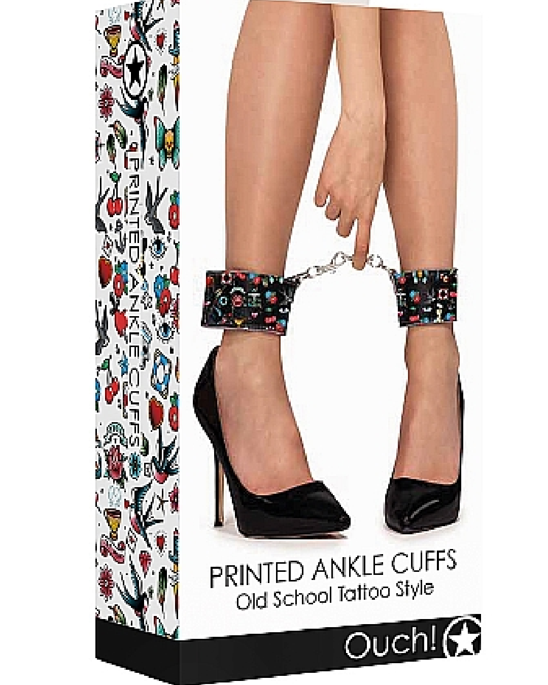 Ouch Old School Tattoo Style Printed Ankle Cuffs  product box 