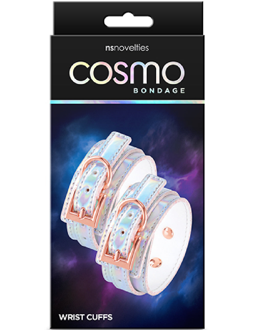 Cosmo Bondage Holographic Wrist Cuffs product box 