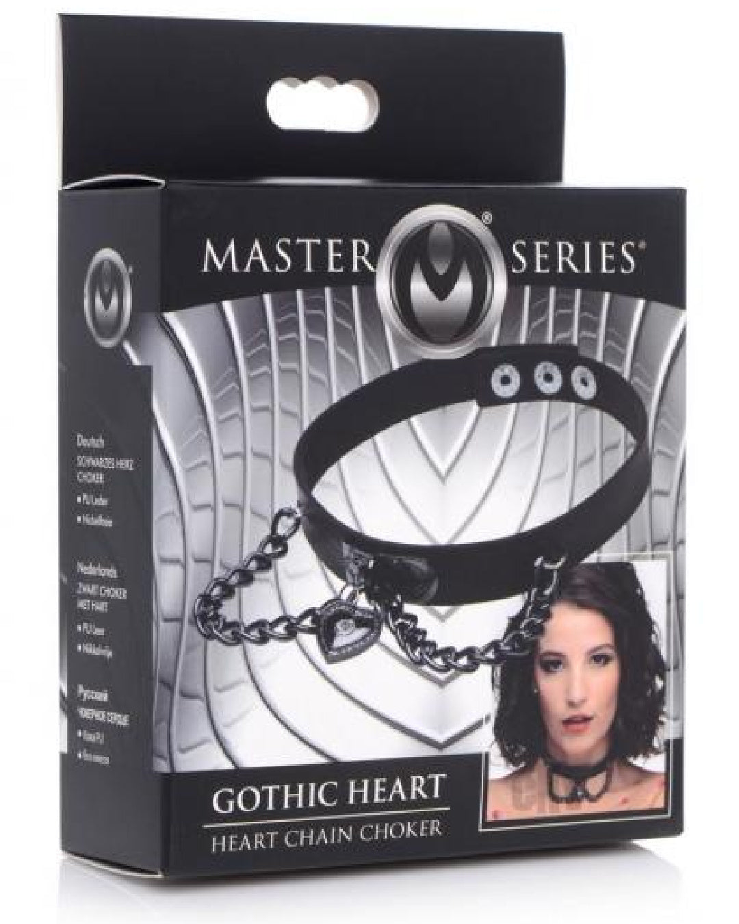 Gothic Heart Chain Choker - Black  product box 