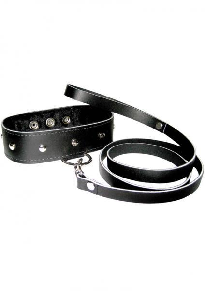 Leather Leash & Collar Set by Sportsheets