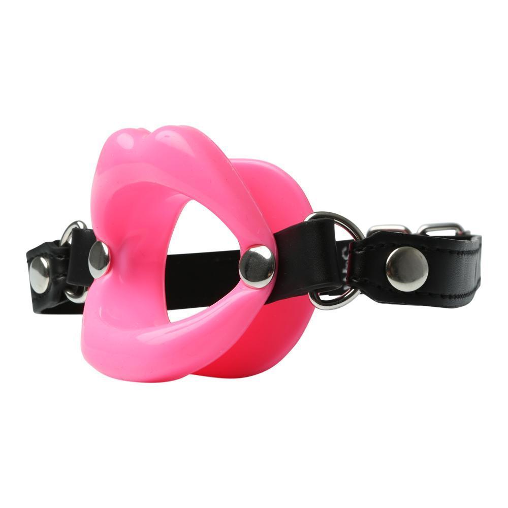 Sex and Mischief Silicone Lip Shaped Mouth Gag by Sportsheets - Pink side view