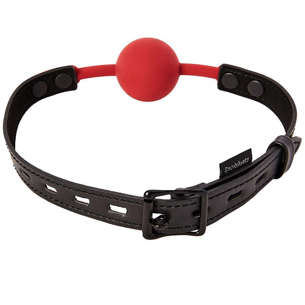 Saffron Ball Gag Vegan Leather & Silicone by Sportsheets back strap view