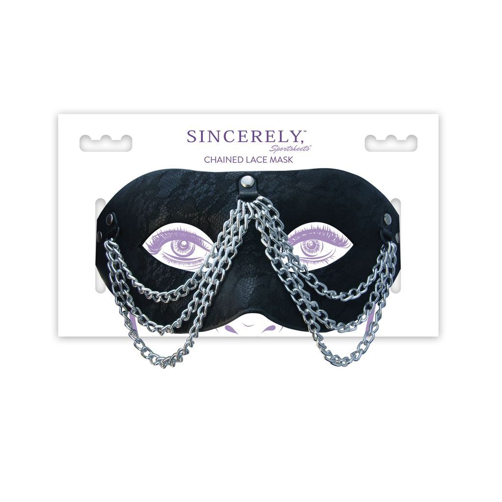 Sincerely Chained Lace Mask by Sportsheets package