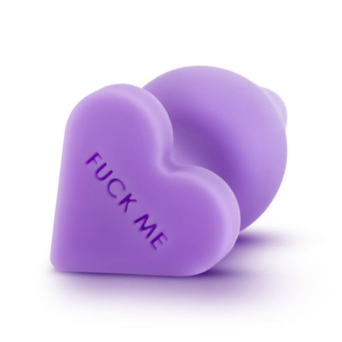 Naughtier Intermediate Candy Heart Butt Plug by Blush Novelties - Fuck Me Purple bottom