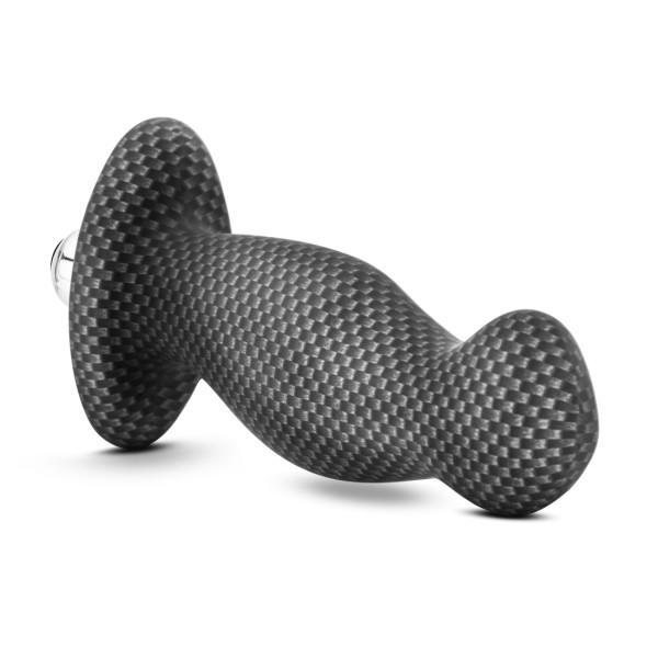 Spark Ignition PRV 03 Prostate Stimulator by Blush - Carbon Fiber on its side with a view of the tip