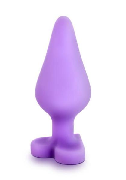 Naughtier Intermediate Candy Heart Butt Plug by Blush Novelties - Fuck Me Purple side