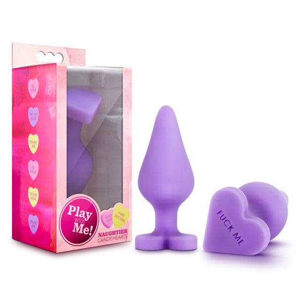 Naughtier Intermediate Candy Heart Butt Plug by Blush Novelties - Fuck Me Purple box